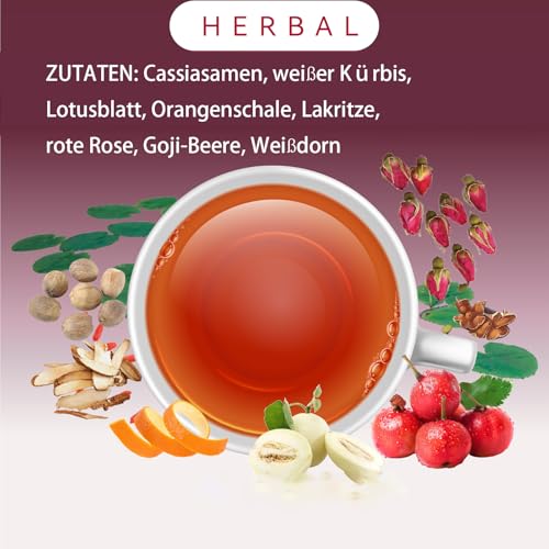 28 Stück Detox Tee Zum Abnehmen, Natürliche Kräutermischung mit, Mit Mandarinenschale, Enthält Mandarinenschale, Süßholz, Wolfsbeere, Weißdorn - Unterstützt die Verdauung, Blähungen