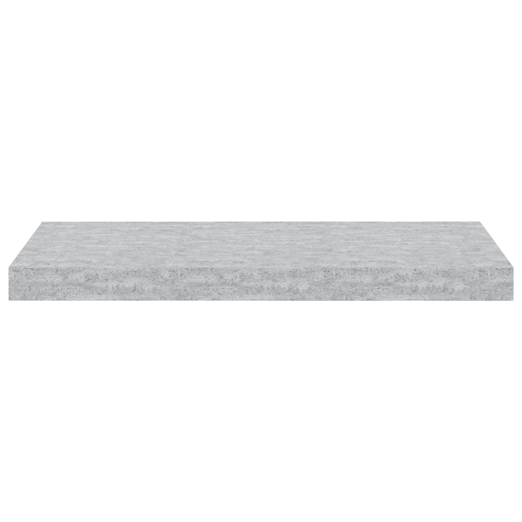 Zestaw 4 półek wiszących, szary beton, 60 x 23,5 x 3,8 cm, płyta MDF, niewidoczne mocowanie na ścianie, nowoczesny design do salonu, sypialni i biura
