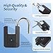 RiNTREE, Smart Lock, Fingerprint Padlock w 2 Keys, Waterproof Fingerprint Lock, APP Keyless, Biometric Electronic Lock with USB Rechargeable, Bluetooth Compatible for Door, Locker, Warehouses, Black
