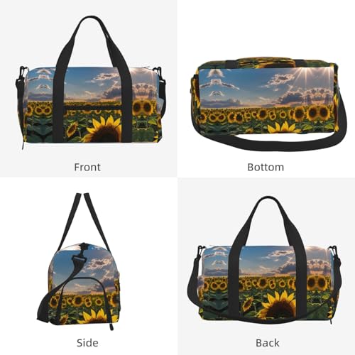 Bolsa de equipaje de mano grande para deporte y viajes con diseño de girasoles 2