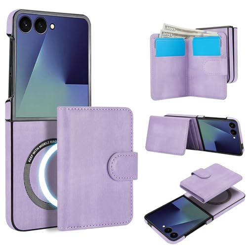 Housse Samsung Galaxy Z Flip 7 portefeuille 2 en 1 compatible avec recharge MagSafe