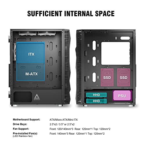 X3 Mesh Midi-Tower, DRGB, Tempered Glass -schwarz - Case PC - Immagine 4