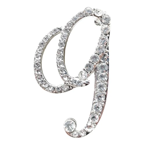 Image of Rhinestone Initial Brooch Pin for Women, Alphabet Gold Letter Brooch A-Z with Crystal, Metal Pin for Hat Bag Dress Suit Accessory for Men