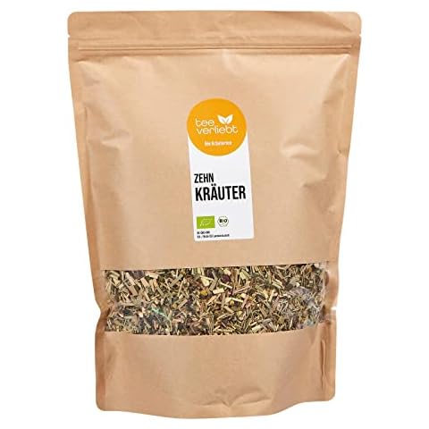 teeverliebt - Bio Kräutertee 10-Kräuter 1000 g I Lose Kräuterteemischung mit Zitronengras Pfefferminz Brennnesselblätter Orange Fenchel I aus kontrolliert biologischem Anbau I 1 kg Cover