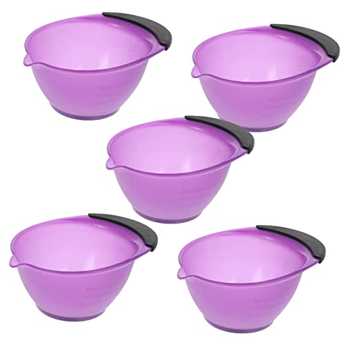 DOITOOL 5piezas Unidades Cuencos Para Tintes De Cabello Con Asa Antideslizante Boles Profesionales Para Mezcla De Coloración De Pelo Reutilizables Peluquería y Uso Doméstico