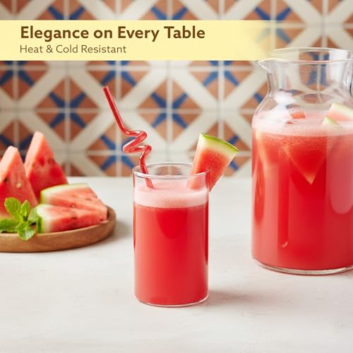 AGARO Elite 300 ml Glasses Set of 6, Transparent Drinking Water Glass Set, Borosilicate Glass Tumbler for Water, Cold Drink, Juice, Flame Proof, Microwave & Dishwasher Safe, for Daily Use & Gifting