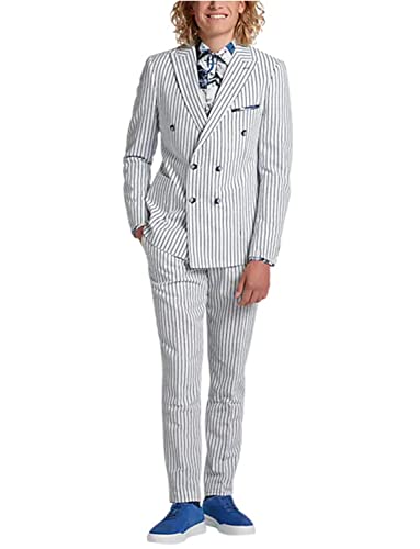 Costume à rayures verticales hommes veste et pantalon pour mariage et affaires