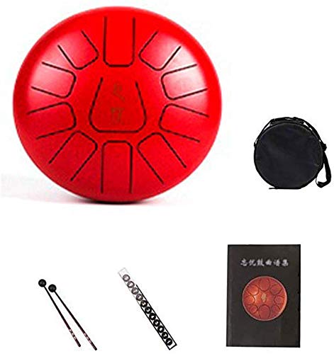 Preisvergleich Produktbild LQUIDE Zungentrommel 12-Zoll-Stahlhandtrommeln 11-Ton-Schlaginstrument mit Tragetaschen und Trommelschlägeln Korrosionsbeständig Kein Entlacken Lange Lebensdauer