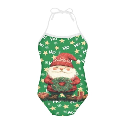 Image of Christmas Girls One-Piece Swimsuits Beach Halter Swimwear Bathing Suit for 3-10 Years