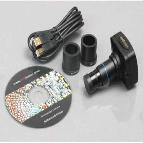 Image of AmScope T690C-PL-10M Digital Trinocular Compound Microscope, 40X-2500X Magnification, WH10x and WH25x Super-Widefield Eyepieces, Infinity Plan Achromatic Objectives, Brightfield, Kohler Condenser, Double-Layer Mechanical Stage, Includes 10MP Camera with Reduction Lens and Software