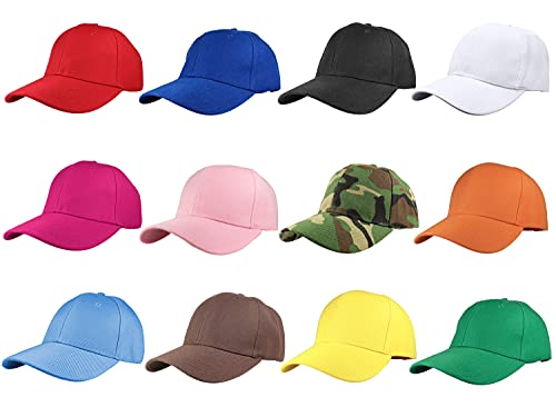 Image of Gelante Plain Blank Baseball Caps Adjustable Back Strap Wholesale LOT 12 PC'S