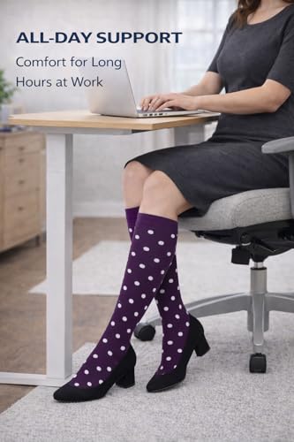 Image of Aoliks Medical Compression Socks for Women & Men, Support Knee High Socks for Running,Nurses,Travel