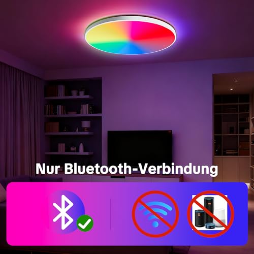 Laiebri Deckenlampe LED Deckenleuchte Dimmbar 20W mit Fernbedienung und APP – Ansicht 5