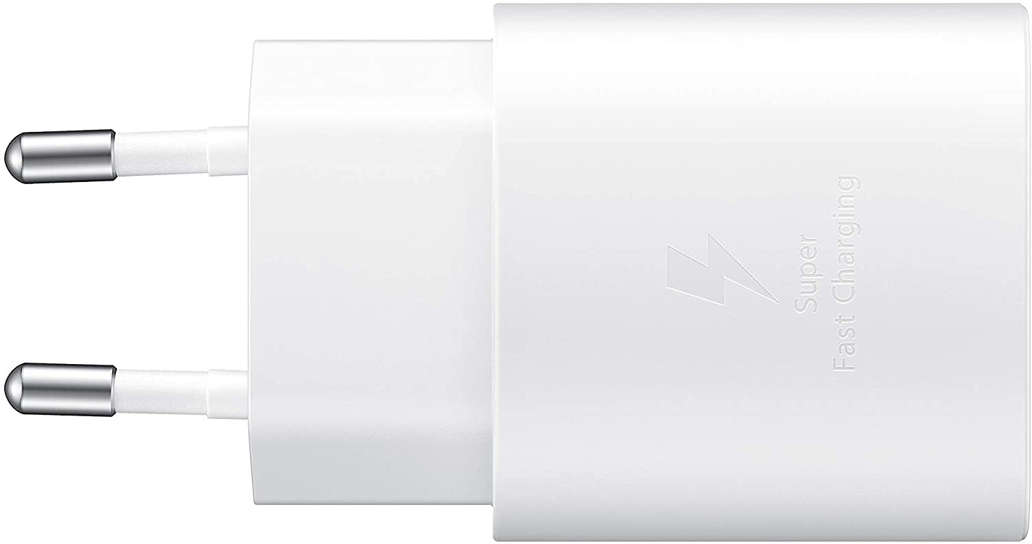 Samsung EP-TA800N 25W Caricabatterie a Ricarica Super Veloce Cavo Incluso, Porta USB di tipo C, Bianco
