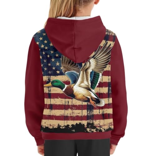 Image of WELLFLYHOM Boys Hooded Sweatshirts Hoodie Pullover Cool Graphic Crewneck Blouses Size 6-16