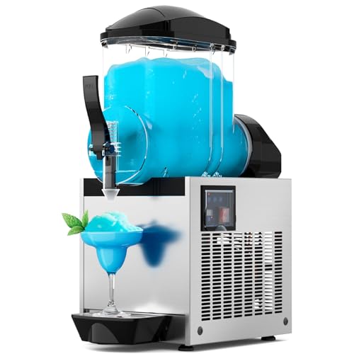 15L 4 Gal Commercial Margarita &amp; Slushy Machine,650W 110V Frozen Drink Maker Smoothie Machine for Bar,Electric Large Slushie Machine with Self-Cleaning Mode,for Alcohol Beverage Cocktail Juice