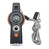 7-in-1 Pfeife mit für Kompass LED-Licht-Signalpfeife Thermometer Linse reflektierendes und isoliertes Fach für Outdoor-Bildungsprogramme