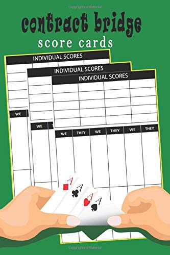 contract bridge score cards: A score keeping book for contract bridge card game