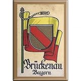  Küchenmagnet - Wappen Brückenau - Gr. ca. 8 x 5,5 cm - 37513 - Magnet Kühlschrankmagnet