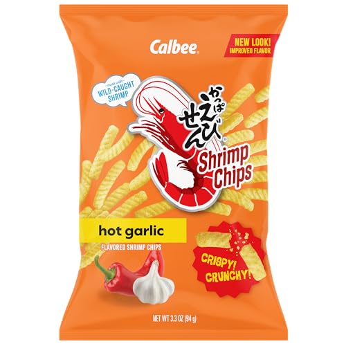 Calbee Baked Shrimp Chips - Hot Garlic - 3.3 oz - 2 Pack
