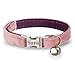 Personalized Cat Kitten Collars with Bow Bell,Custom Engraved Kitty Collars for Girls Boys Cats Soft Velvet Pattern-Pink