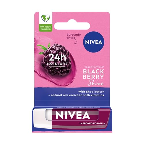 NIVEA Pflegende Lippenstift Blackberry Shine, 4,8g – Ansicht 1