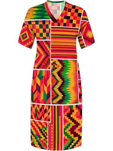 Image of SUZONANA Womens African Dresses Sexy Casual T-Shirt Dresses Long Sleeve Oversized Baggy Summer Sundress