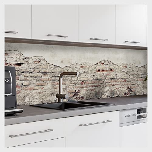 Myspotti Fixy - Selbstklebende Küchenrückwand (einfache Montage, alle Untergründe, Premium Digitaldruck) (450 x 60 cm, Vintage Wall) Cover