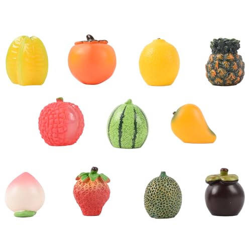 Viociwuo VIOCIWUO-JIANGX-148 Mini Mixed Fruits 11Pcs, Artificial Fruit Miniature Resin Fruits Figurines Small Fruit Models cover