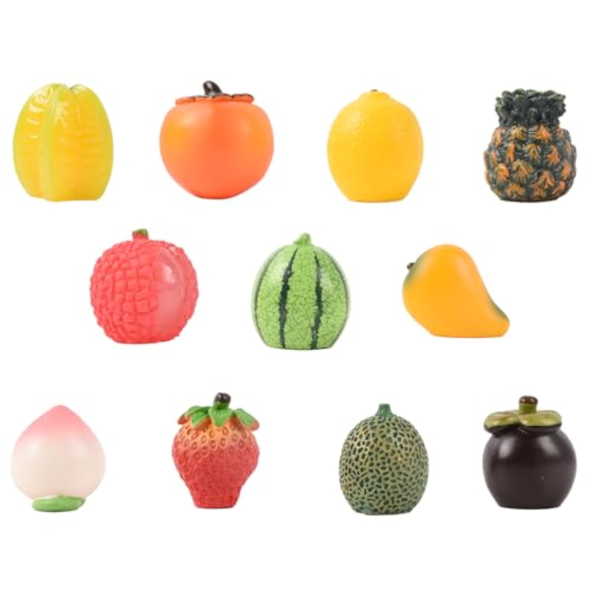 Mini Mixed Fruits 11Pcs, Artificial Fruit Figurines for Display