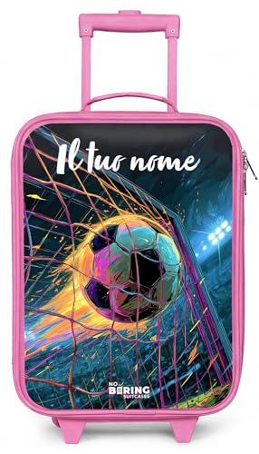 NoBoringSuitcases.com® Valigia Rosa Per Bambini Personalizzato Con Un Nome 48x31x19