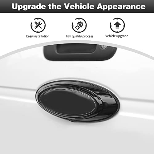 Image of CheroCar for F150 Tailgate Emblem Cover Trim, Rear Trunk Logo Back Badge Decoration Cover Trim Compatible with 2009-2014 Ford F150 F-150 Raptor,Black