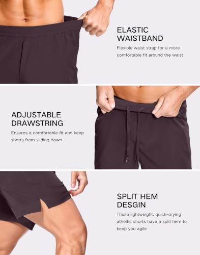 Image of GGJ Men's Lightweight Athletic Shorts with 2 Zipper Pockets 7 inch /9 inch /5 inch Gym Workout Running Quick Dry Tennis Shorts for Men