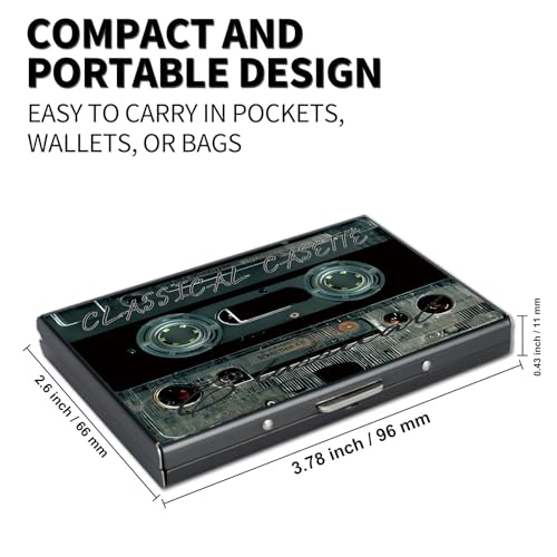 RYUITHDJP Business Card Holder Wallet – Stylish Classic Tape Cover Design with Durably metal card organizer - Slim RFID Protected Credit Card Holder for Men and Women, 3.8x2.6 inches3