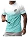 SOLY HUX Men's Short Sleeve Graphic Tees Summer Crewneck Top Shirt Beach Vacation T-Shirts Mint Green Multi X-Large
