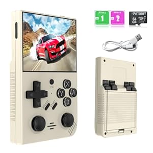 R35 Plus Handheld Retro Gaming Console Linux System with 64G Card 15000+ Games,3.5 inch IPS Screen ,Hand held Video Game Console Support 13+ Emulator (Grey)