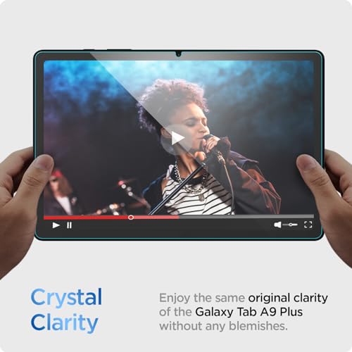Image of Spigen Glas.tR Slim Tempered Glass Screen Protector Guard for Samsung Galaxy Tab A11 Plus / A9 Plus - 1 Pack