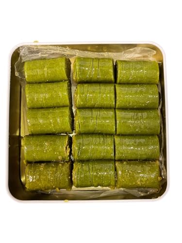 Turkish Pistachios Roll Pastry Box, Pistachio Baklava Box, Turkish Food, Gourmet Gift Baskets, Food Basket Gifts For Women, Baklava Pastry With Honey, Halal, 1.1 LB