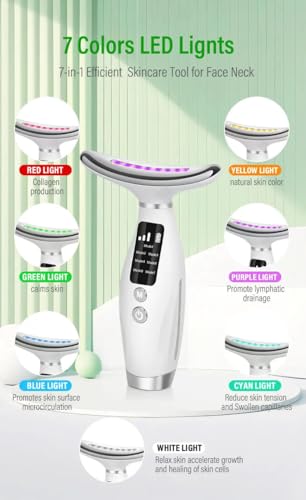 Image of SHOPOGENIX 7-in-1 Beauty Massager for Face and Neck Based on Thermal and 3-Speed VibrationTechnologies for Skin Care Firm Tightening and Smooth For all skin type.