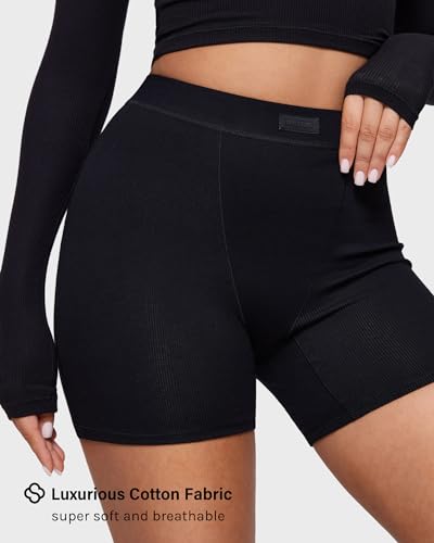 INLYRIC Women's Boxer Briefs Cotton High Waisted Boy Shorts Underwear 5" Inseam Stretch Boxer Shorts3