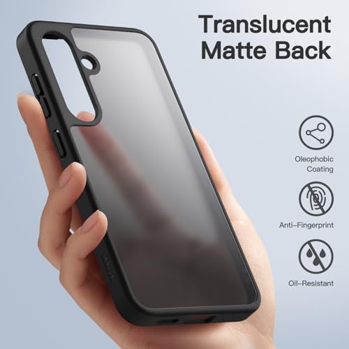 Image of JETech Matte Cover Case for Samsung Galaxy S24 5G, Frosted Translucent Back Protective Slim Phone Cover, Anti-Fingerprints (Black)