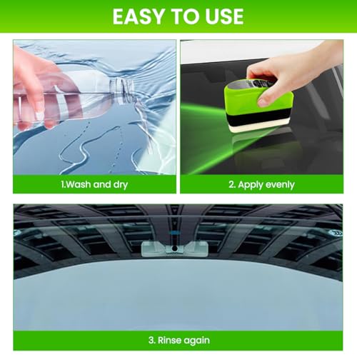 Image of STHIRA Car Oil Film Cleaning Brush with Integrated Cleaner Durable Sponge
