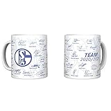 schalke unterschriften Farbe: blau-weiß FC Schalke 04 Tasse - Unterschriften 2020/21 - S04 Kaffeetasse Team - Plus Lesezeichen I Love Gelsenkirchen
