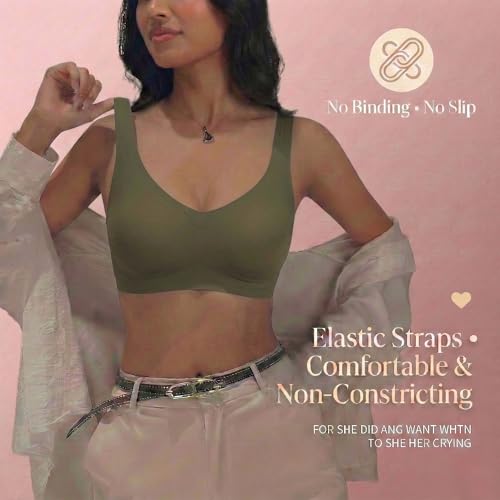 Image of UnderFlex Seamless Sports Ice Silk Bra for Women Wireless Breathable Summer Invisible No-Line T-Shirt Bra Soft Padded Everyday Comfort Bra Lightweight Stretch Gather Support Lingerie