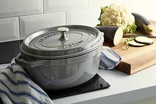 STAUB Cocotte en Fonte, Ovale, Ø 29 cm, 4,25 L, Gris Graphite