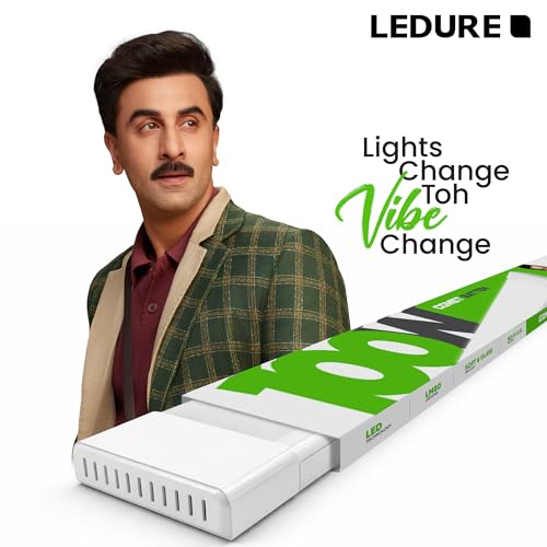 Image of LEDURE Comet 100W LED Batten Light 4 Feet | Pack of 10 | High Brightness 10000 Lumens | Cool Day White 6500K | Wall Ceiling LED Tubelight for Home, Office, Warehouse, Industrial & Commercial Spaces