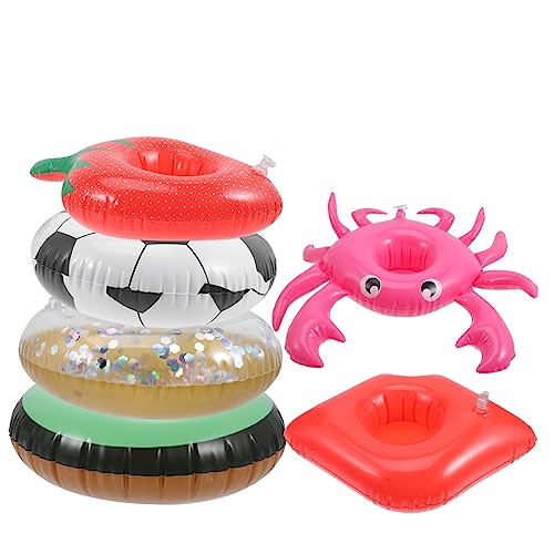 JOINPAYA 6piezas Soporte Inflable para Bebidas Flotador De Bebidas para Piscina Diversas para Decoración De Agua Reutilizable y De Inflar