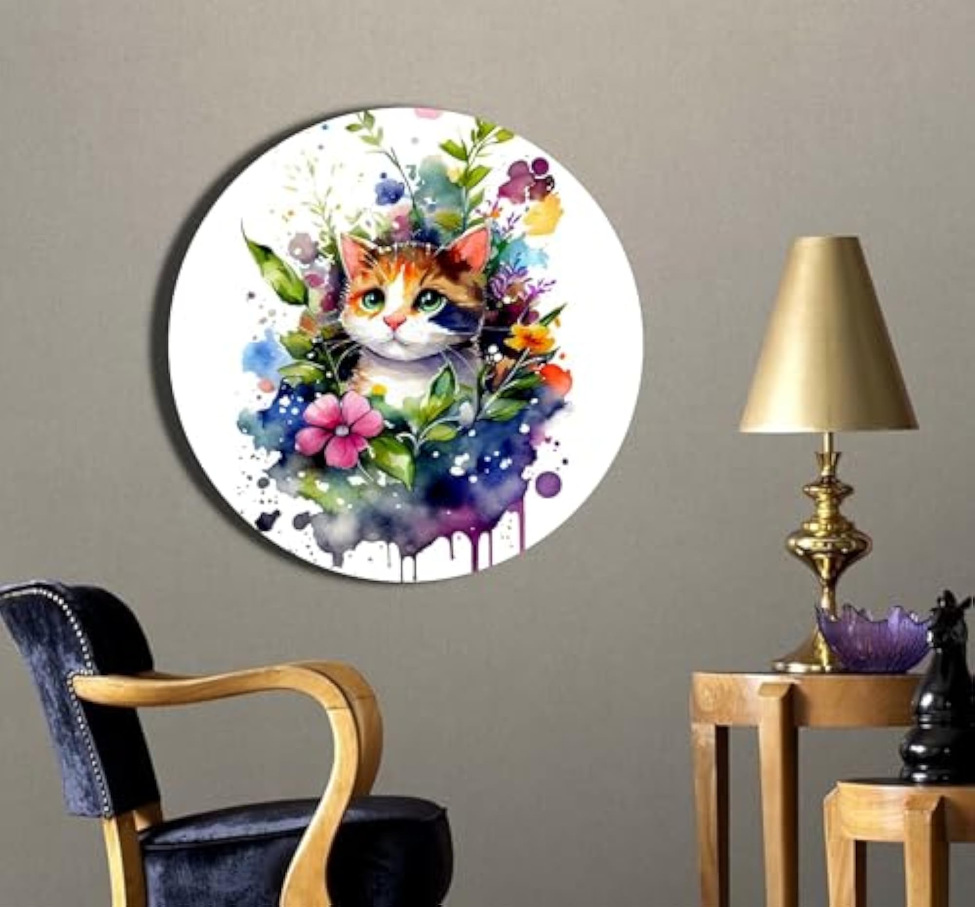 Artistic Cat Decorative Ceramic Art Plate