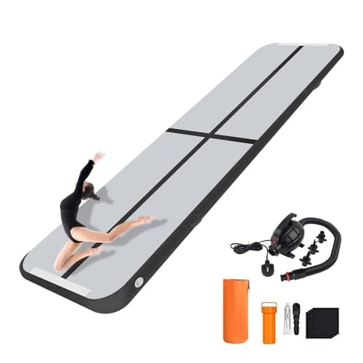 Polar Aurora 9.84ft/13.12ft/16.40ft/19.68ft Air Track Inflatable Tumbling Mat for Gymnastics with Electric Air Pump for Practice Gymnastics (Black, 09.84 x3.28 x0.33ft)