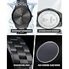 Men's Wrist Watches,Classical Stainless Steel Mens Watches,Fashion Minimalist Business Men's Wrist Watch Luxury Quartz Waterproof Watch Bussiness Watch for Men,Gifts for Men